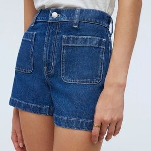 Madewell Denim Blue High-Rise Sailor Short